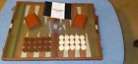 Vintage Backgammon Game Set in Brown Faux Leather Case 100% Complete, See pics