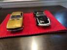 American Muscle Authentics 1967 Gold Camaro, Mattel 1998 Black Corvette 1/18 