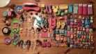 Polly Pocket Bundle - 14 Dolls, Accessories & Carry Case, Very Good Condition