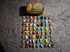 Gogo's Crazy Bones Bundle Of 65 In Gold Series Tin Some Rare Flocked Glittery