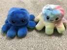 Feelings Emotions Happy Sad Octopus Plushy Cuddly Toys Pair X2 Reversible