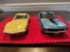 ERTL 1968 Yellow Corvette, 1969 Blue Camaro 1/18 Scale