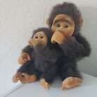 VINTAGE HOSUNG MONKEY’S PLUSH / SOFT TOYS Smallest One Squeaks.